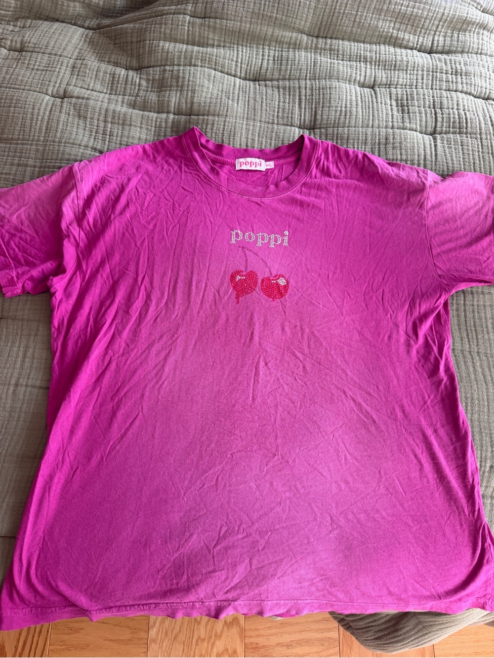 Poppi cherry bedazzled' Pink T-Shirt size XL NEW